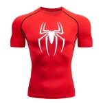 T-Shirt Gym Running spider man rouge avec spider noir