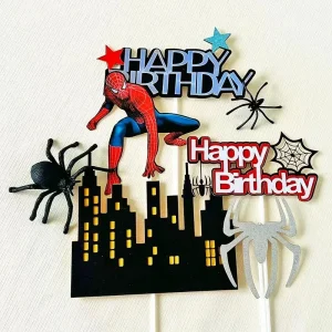 Spiderman cake plug cartoon children birthday