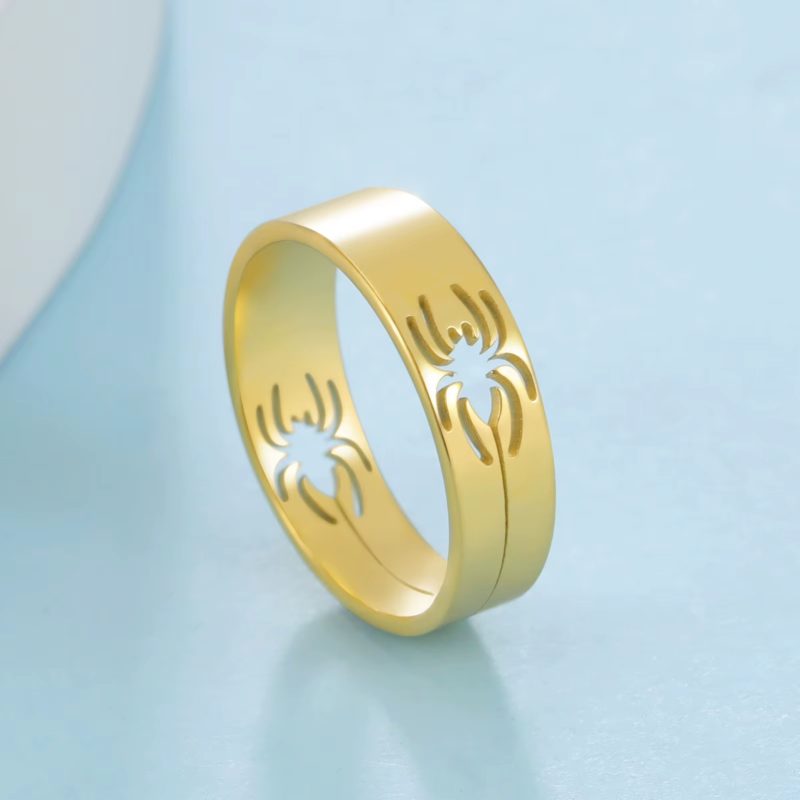 Bague Spider Man Bague Araignée en Acier Inoxydable - Gold – Image 4